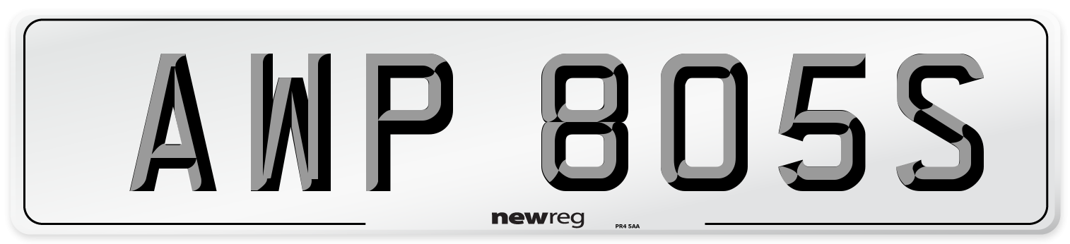 AWP 805S Number Plate from New Reg